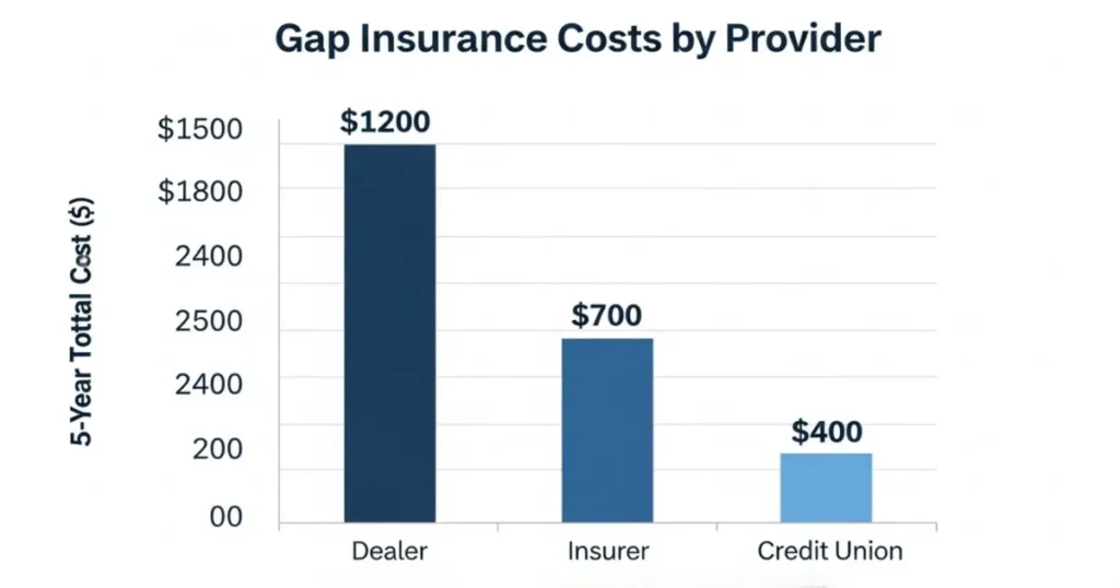 Gap Insurance Costs by Provider