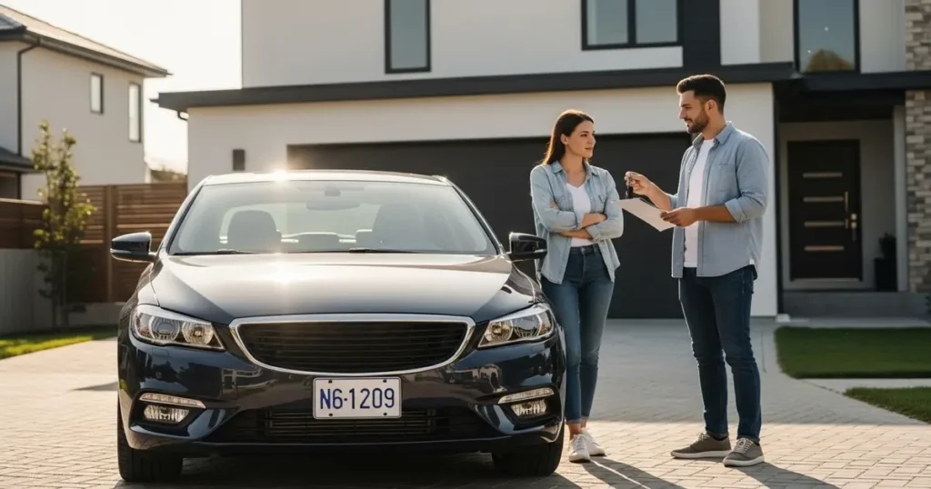 New car purchase with financing documents showing early depreciation risk after buying or leasing a vehicle in the United States